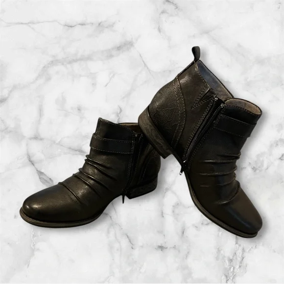 Like new - Black Ankle Boots Earth Avani Buckeye Black Noir 11 - Picture 1 of 5